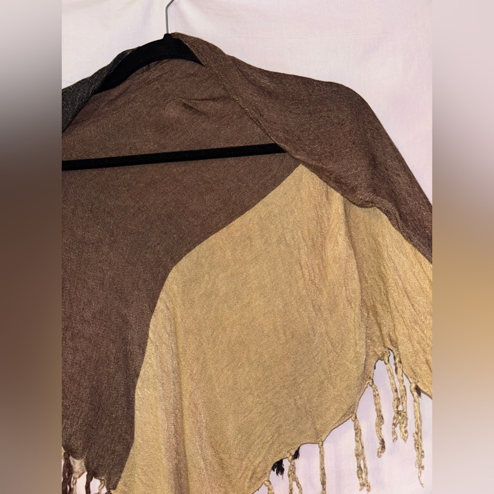 Tri-Color Fringed Shawl - Picture 10 of 14